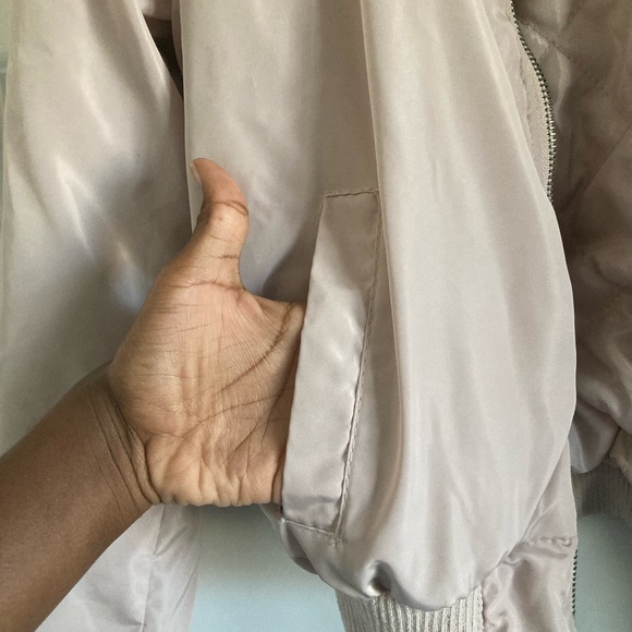 Baby pink bomber zip up jacket - Picture 3 of 5